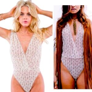 Daydream Nation Strangers Bodysuit Women Color Tan Size XS